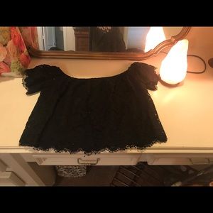 Express Off shoulder lace crop top, Sz S.